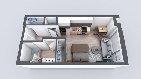 Kado NW Studio One Bathroom S1 Floor Plan